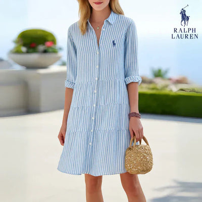 RL™ Robe de chemise en lin rayé