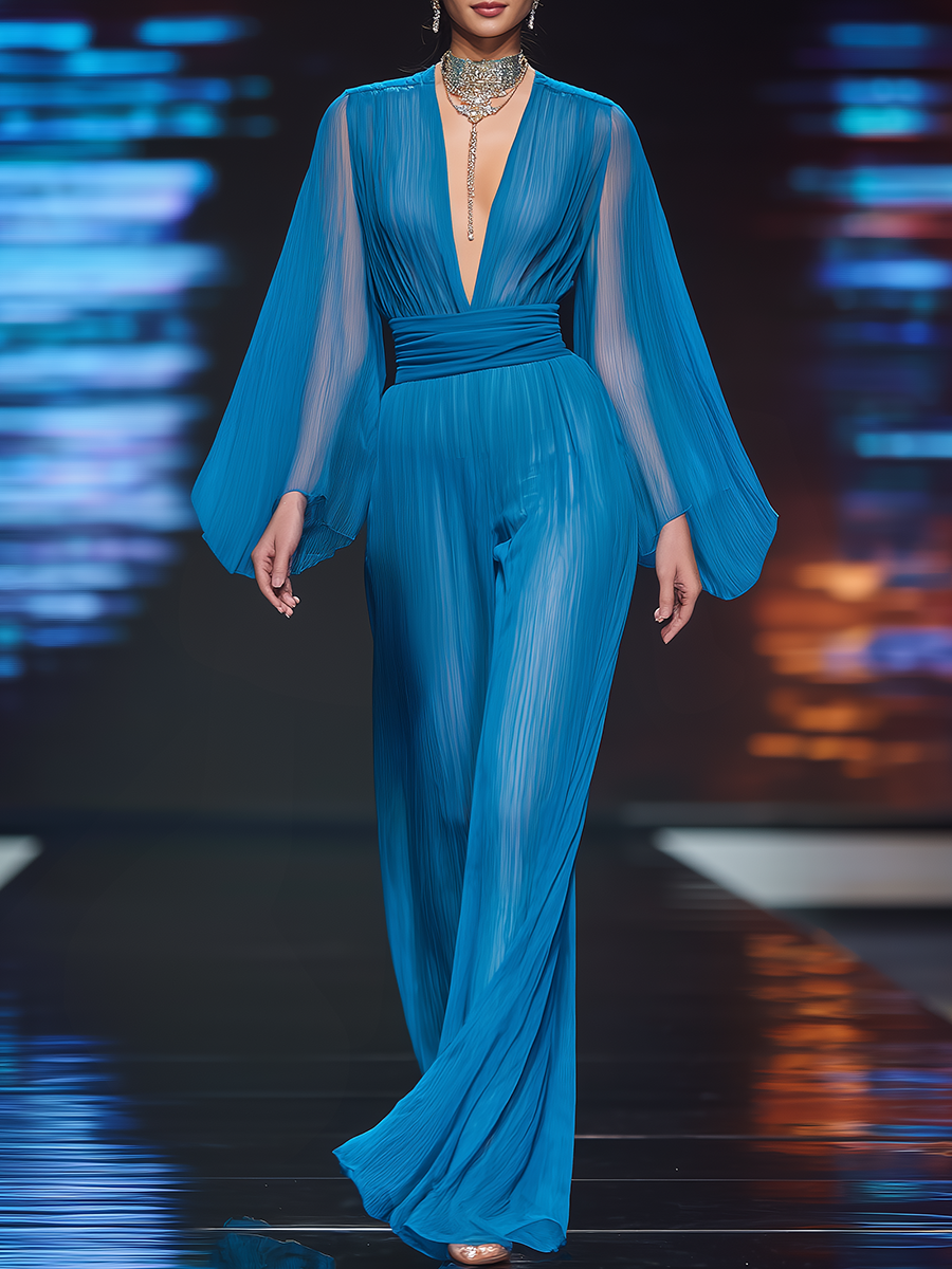 Combinaison Chiffon Décolleté V