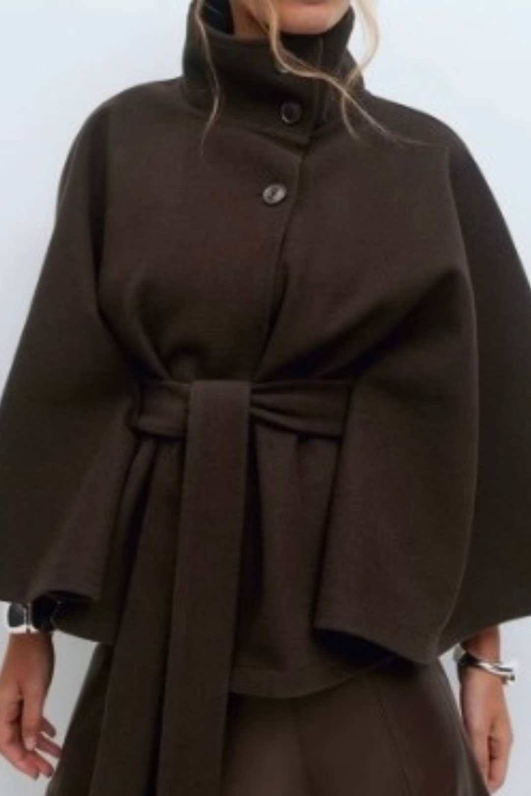 LIGNE PURE - MANTEAU CEINTURÉ À COL HAUT