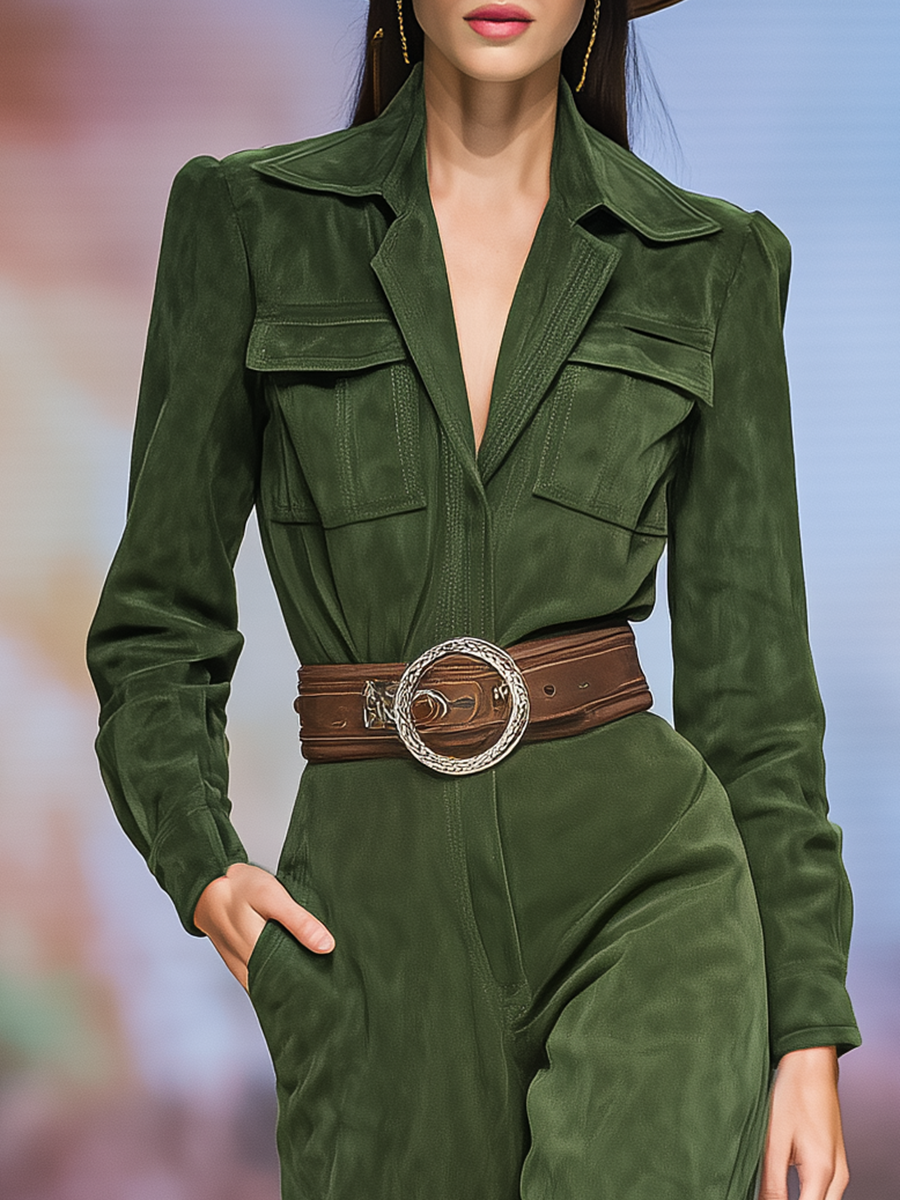 Combinaison Western Rétro en Daim