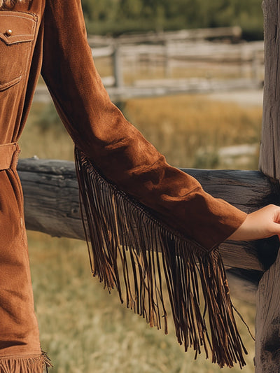 Combinaison Daim Marron Western