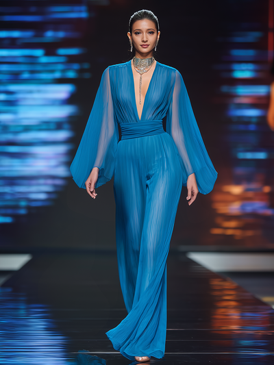 Combinaison Chiffon Décolleté V