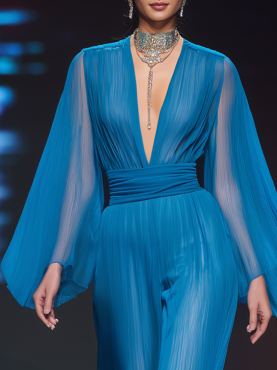 Combinaison Chiffon Décolleté V