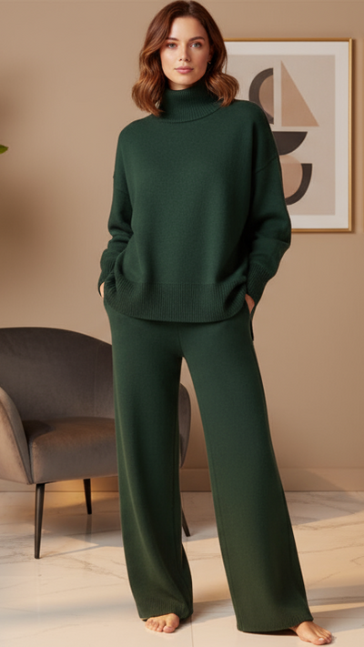 Completo Casual Donna a Collo Alto con Zip Laterale