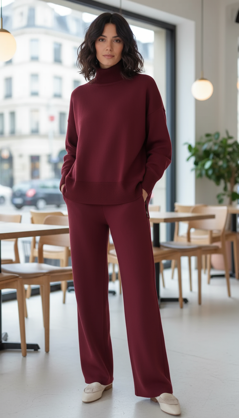 Completo Casual Donna a Collo Alto con Zip Laterale