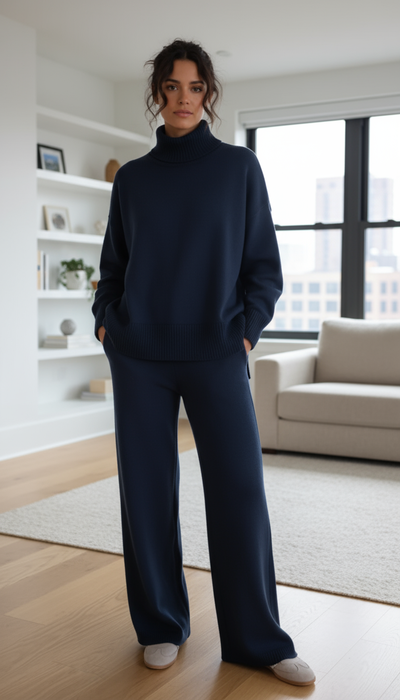 Completo Casual Donna a Collo Alto con Zip Laterale